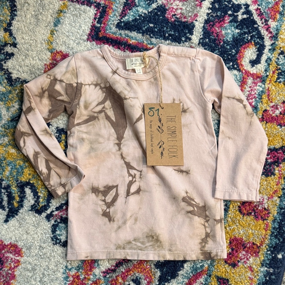 NWT, The Simple Folk- the tie-dye everyday top, blush tie-dye, 9/12 months